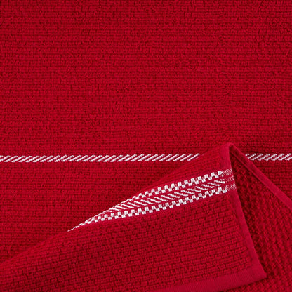 MARTHA STEWART Modern Waffle - Juego de 6 Toallas de Cocina, Color Rojo, 16 x 28 Pulgadas
