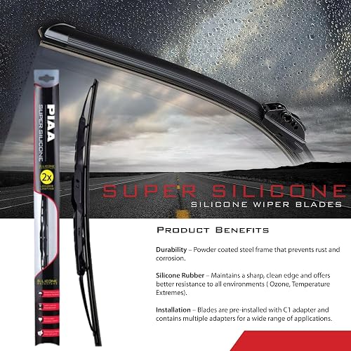 PIAA Aero Vogue Premium – de silicona para limpiaparabrisas 1, 26 Inches | Reemplazo de limpiaparabrisas OEM para todas las estaciones, 26in / 650 mm, paquete de 1