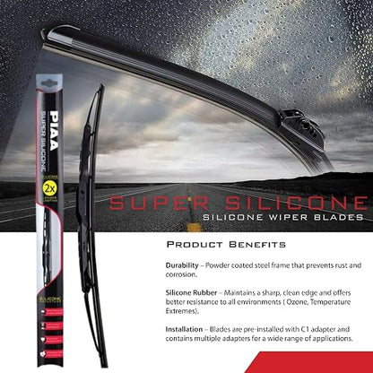 PIAA Aero Vogue Premium – de silicona para limpiaparabrisas 1, 26 Inches | Reemplazo de limpiaparabrisas OEM para todas las estaciones, 26in / 650 mm, paquete de 1