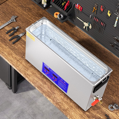 VEVOR Limpiador ultrasónico de armas de 10 l, máquina de limpieza ultrasónica profesional de 300 W con temporizador y calentador, limpiador ultrasónico digital de 40 kHz con cesta para piezas de armas
