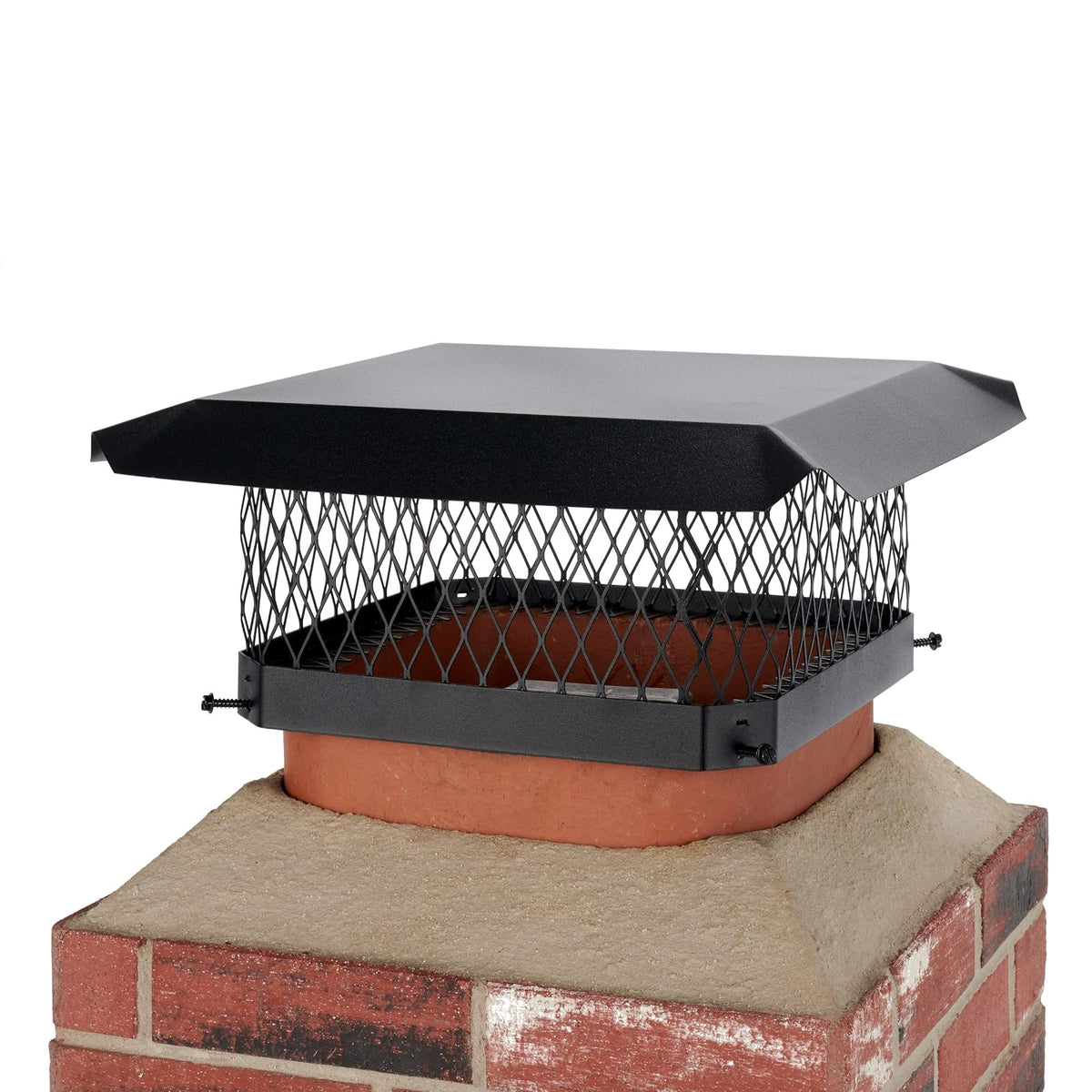 Shelter - Tapa de chimenea atornillada de 33 x 33 cm, totalmente montada, acero galvanizado