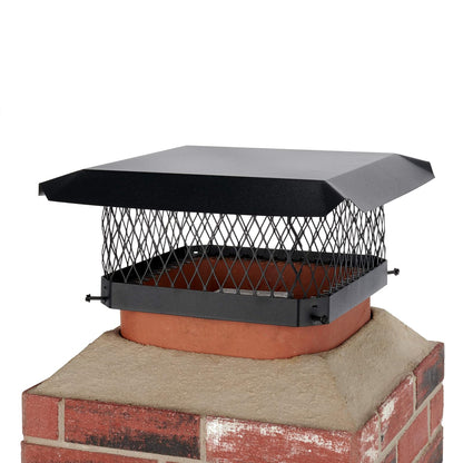 Shelter - Tapa de chimenea atornillada de 33 x 33 cm, totalmente montada, acero galvanizado