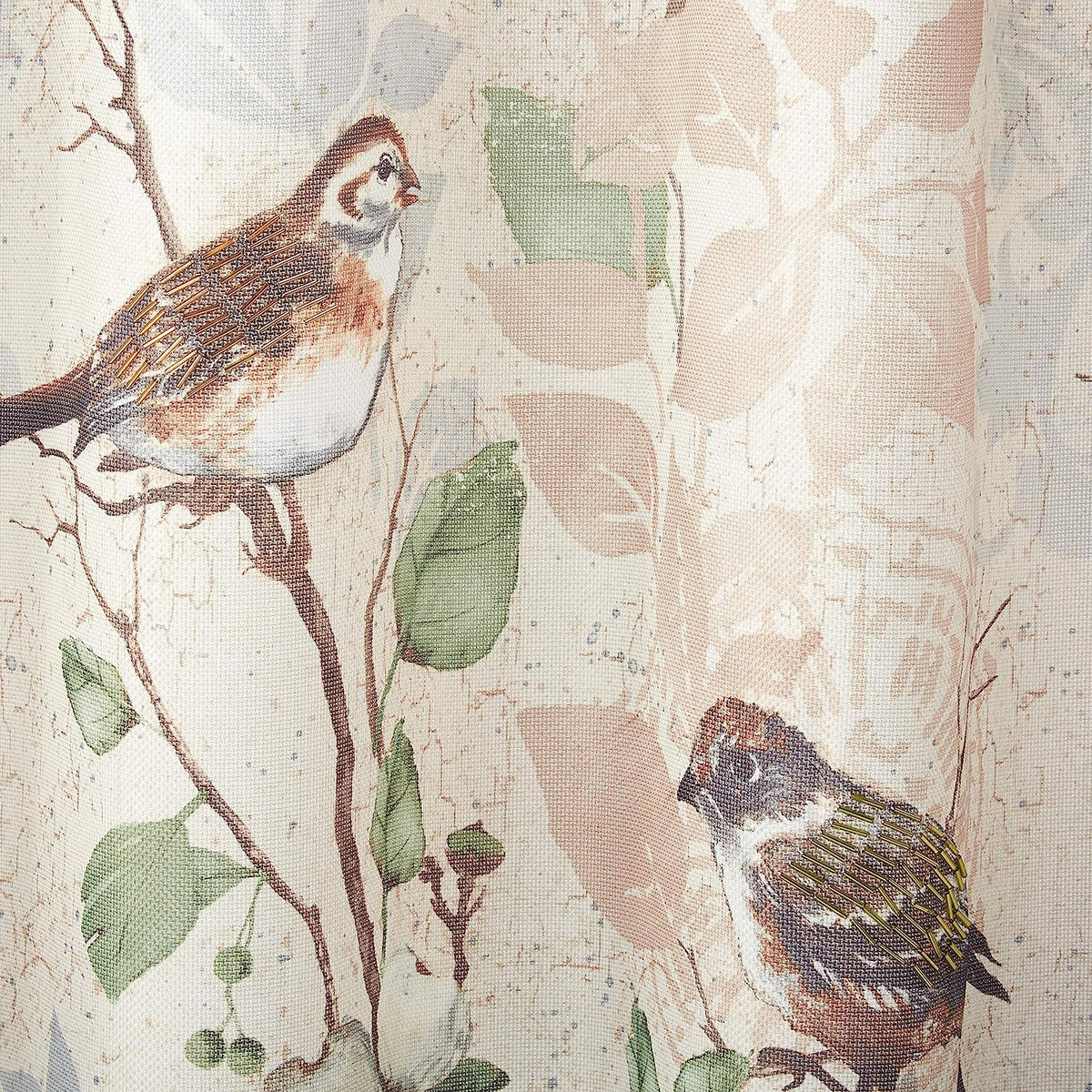 Avanti Linens - Cortina de Ducha de Tela, decoración de baño Inspirada en la Naturaleza (colección Love Nest, 72 Pulgadas)