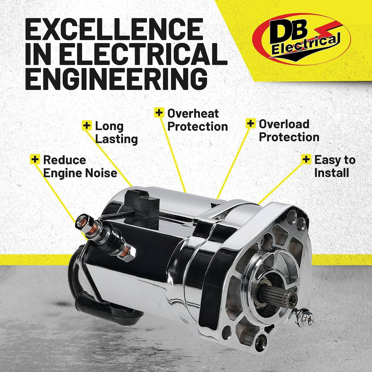 DB Electrical 410-22073 Arrancador Cromado 2.4 KW para Harley Davidson Dyna Fatboy Softail Heritage