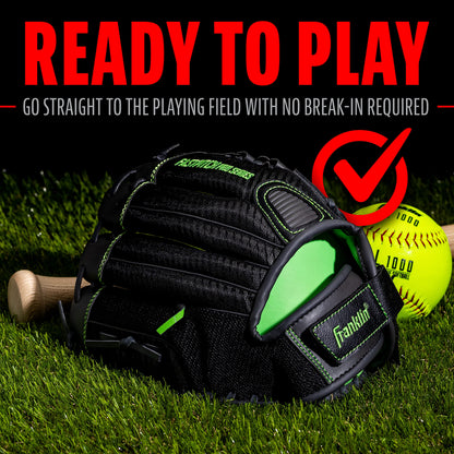Franklin Sports Girls Softball Glove - Women's Windmill Fastpitch + Slowpitch Softball Glove - Lime Softball Mitt - Left Hand Throw Adult + Youth - 11"