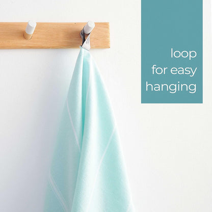 Cacala Fouta Toalla futa de mano estilo peshtemal turco (58,4 x 91,4 cm, color aguamarina)
