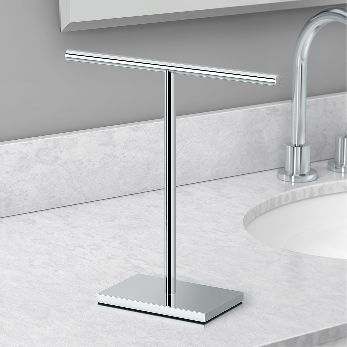 Gatco - Toallero de pie Rectangular con Base Rectangular, Moderno, Cromado