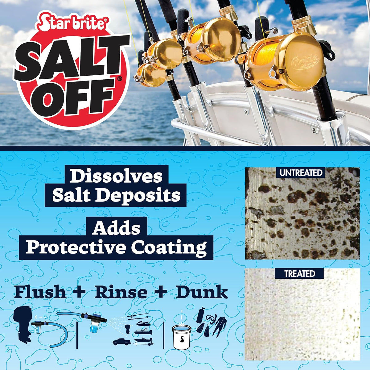 STAR BRITE Protector de Sal con PTEF – Eliminador de Sal, inhibidor de corrosión y Descarga del Motor