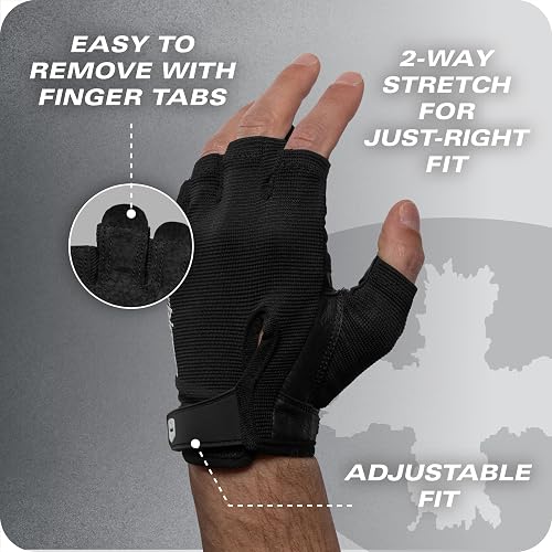 Power Gloves 3.0 - Guantes de levantamiento de pesas duraderos con cierre de muñeca ajustable, palma de piel transpirable, para hombre