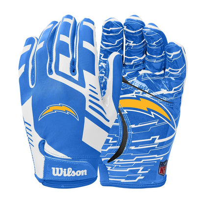 Wilson NFL Guantes Receptores de Fútbol Americano - Chargers de Los Ángeles - Adulto