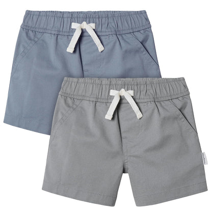 Gerber Pantalones Cortos Chino Unisex Bebé Paquete de 2 - 3 Años - Gris - Azul