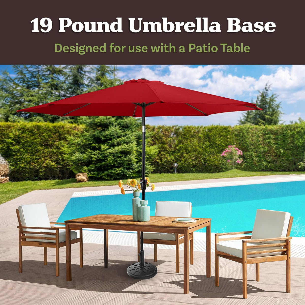 Pure Garden 50-103 Umbrella Base Outdoor Patio Umbrella Holder