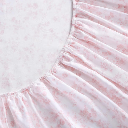 Laura Ashley Juego de Sábanas King Bella Pink | Bella Pink, 300 hilos, algodón satén, sábana bajera con bolsillo profundo, incluye fundas de almohada