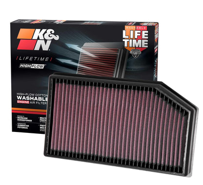 K&N 33-5076 Filtro Aire Alto Rendimiento Lavable para Jeep Wrangler JL/Gladiator 18-20
