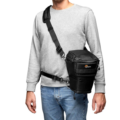 Lowepro ProTactic TLZ 70 AW Bolsa de Carga Superior para Cámara DSLR Profesional con Lente 24-70mm, Compartimento Expandible y Espacio para Accesorios, Compatible con Canon y Nikon, Color Negro