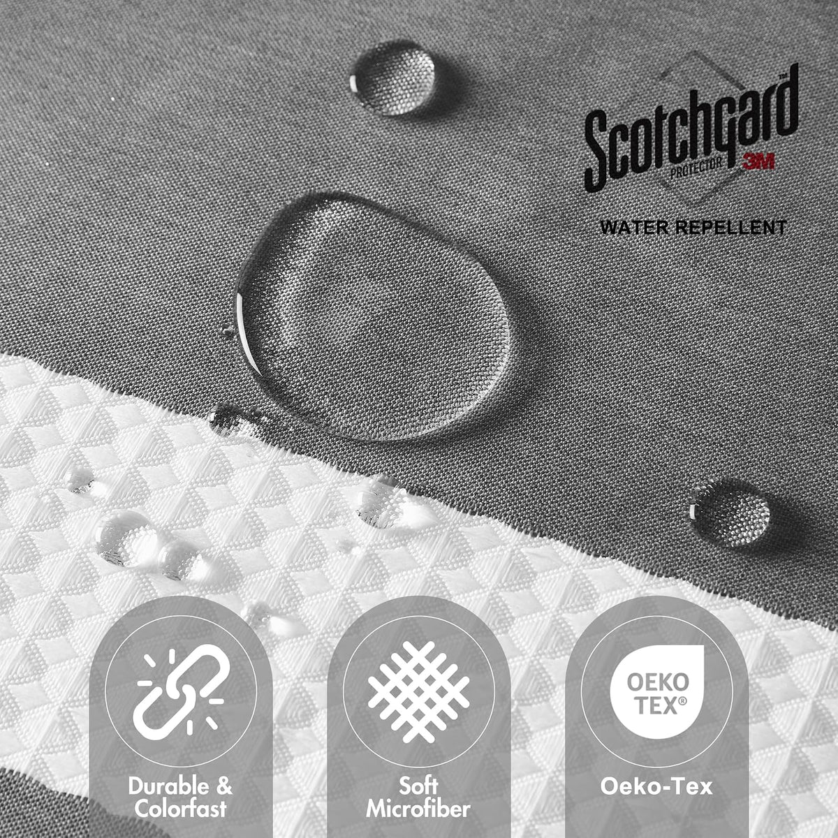 Madison Park SPA - Cortina de Ducha de Tela con gestión de Humedad Scotchgard 3M, Cortinas de Ducha Modernas de Calidad de SPA Premium para baño, estándar 72 x 72, Color carbón