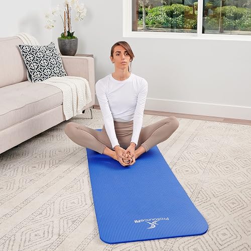 ProsourceFit - Esterilla de Yoga Extra Gruesa con Espuma Cómoda y Correa de Transporte - 1,3 cm de Espesor x 180 cm de Largo