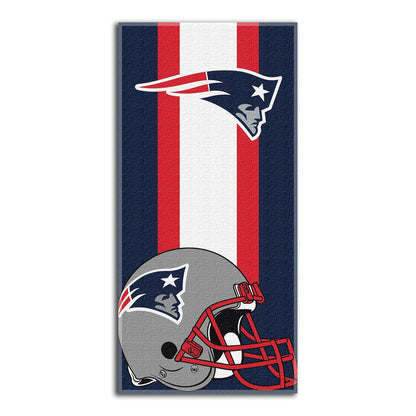 Toalla de playa Zone Read de la NFL, 76 x 152 cm., Azul, 30" x 60" - New England Patriots - 30" x 60" - Blue - Red