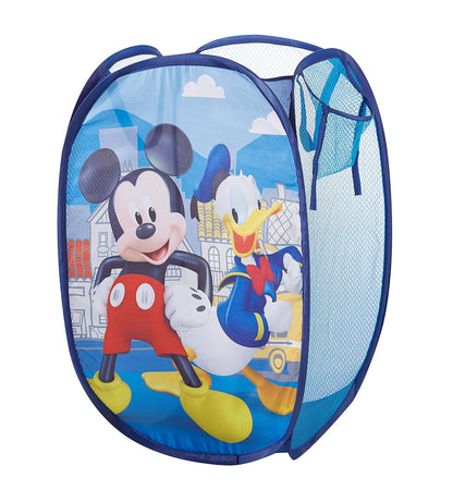 Idea Nuova Disney Mickey Mouse - Cesta de almacenamiento desplegable para lavandería con asas de transporte duraderas, 21 pulgadas de alto x 13.5 pulgadas de ancho x 13.5 pulgadas de largo, azul - Azul
