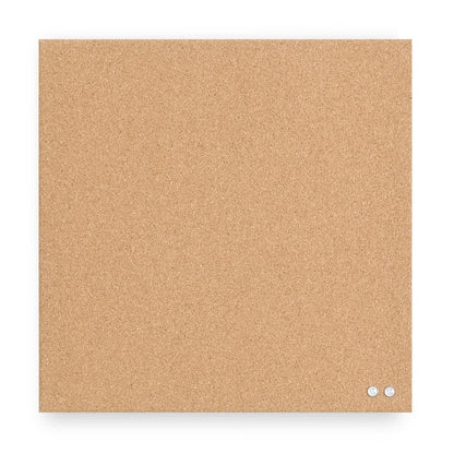 U Brands - Tablero de anuncios de corcho cuadrado sin marco, suministros de oficina, 14 x 14 pulgadas, natural, con pasadores de empuje, 1 unidad