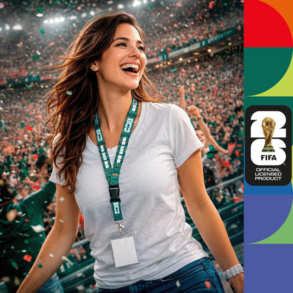 Cordón porta credenciales de países anfitriones - Mexico con licencia oficial de la COPA MUNDIAL DE LA FIFA 2026ᵀᴹ