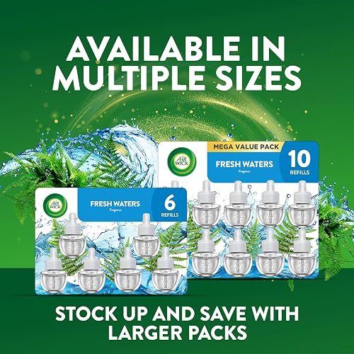 Air Wick Aromatizante de Ambiente Continuo, Fresh Waters, 5 repuestos de 20 ml c/u