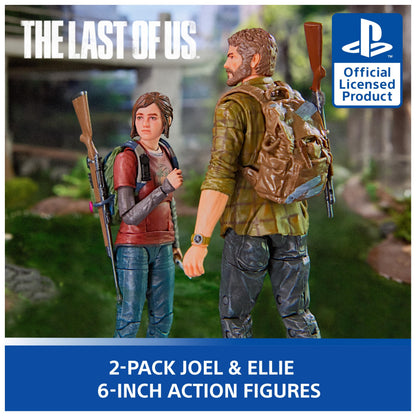PlayStation The Last of Us, Pack de 2 Figuras de acción de Joel & Ellie de 15 cm con 19 Accesorios, The Shapes Collection, para Fans y coleccionistas de la PS5 a Partir de 17 años