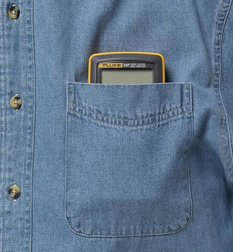 Fluke 107 ESP Multímetro Digital Bolsillo Cat III 600 V Medición AC/DC Hasta 600 V / 10 A Continuidad Resistencia Capacitancia Frecuencia Pantalla Retroiluminada (Valor Medio)