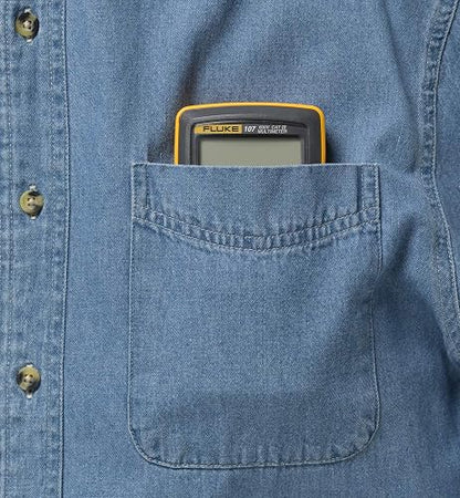 Fluke 107 ESP Multímetro Digital Bolsillo Cat III 600 V Medición AC/DC Hasta 600 V / 10 A Continuidad Resistencia Capacitancia Frecuencia Pantalla Retroiluminada (Valor Medio)