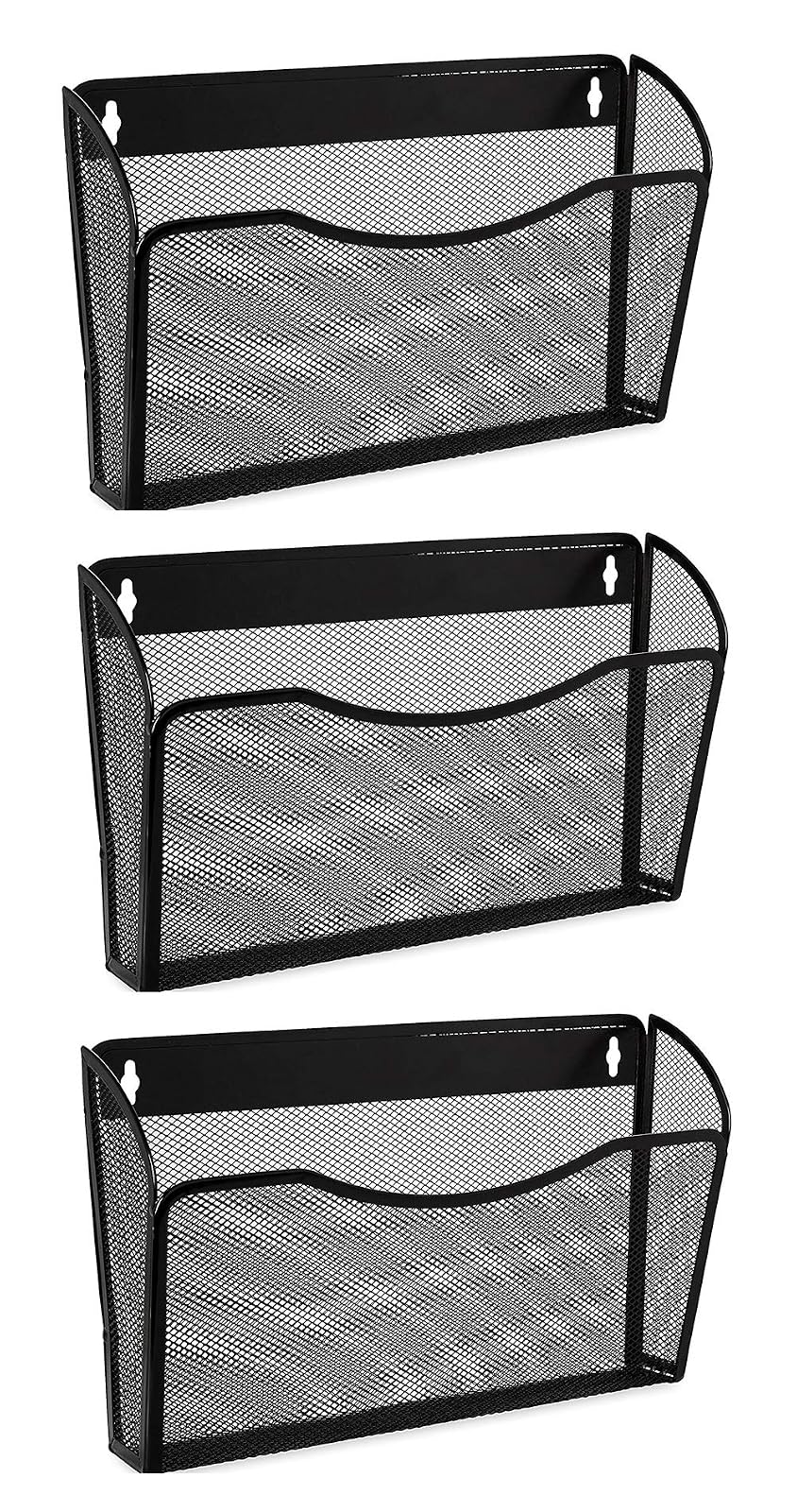 Easepres Mesh 3 Pockets File Organizer Hanging File Organizer Vertical Wall File Organizer Holder Rack
