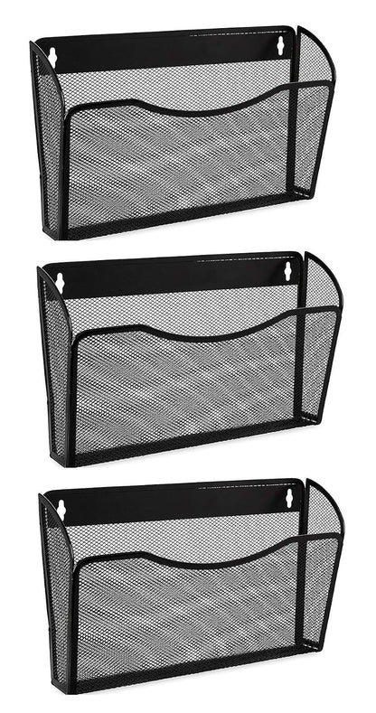 Easepres Mesh 3 Pockets File Organizer Hanging File Organizer Vertical Wall File Organizer Holder Rack