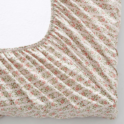 Laura Ashley Juego De Sabanas De Percal 200 Hilos | Tamaño Queen, Rosa A Rayas Marta, Certificado Oeko-Tex, Incluye Sabana Encimera Y Bajera, Con Fundas De Almohada
