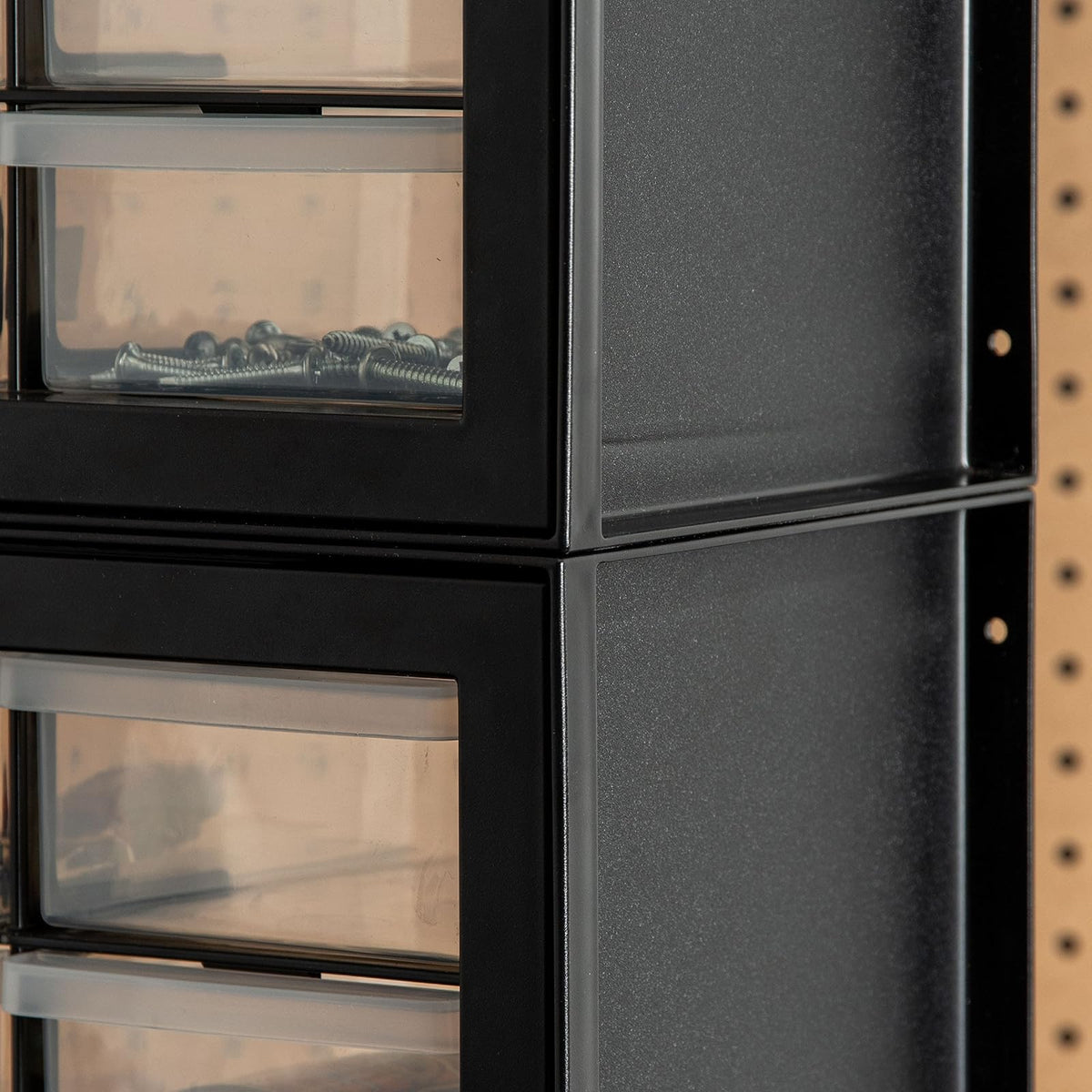 IRIS USA Gabinete de Almacenamiento Apilable de 44 Cajones para Ferretería y Juguetes, 49.53 cm An x 17.78 cm P x 39.37 cm Al, Negro - Pequeño Organizador de Baúl Utilitario Scrapbook y Pasatiempos