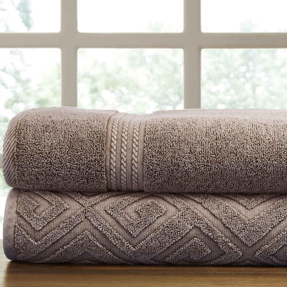 Amrapur Overseas | Deco Diamond 2 Pack Denim Lavado Toalla de baño (Mocha)