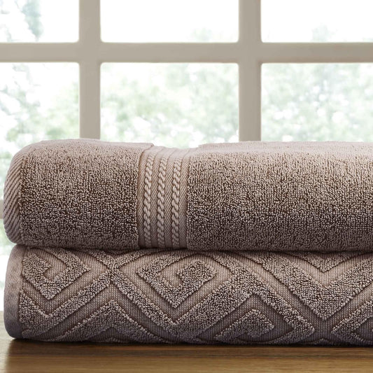 Amrapur Overseas | Deco Diamond 2 Pack Denim Lavado Toalla de baño (Mocha)