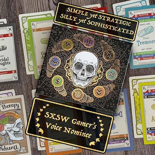 Pillbox Games Efectos Secundarios: desata la diversión y el Caos usando Terapia y medicamentos en Este Juego de Cartas de Golpe para 2 a 8 Jugadores