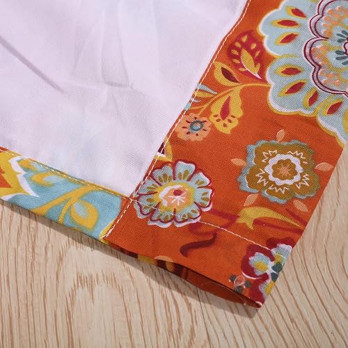 Greenland Home Astoria Paneles de Cortina, Conjunto de 4 Piezas, Forradas con ataduras, 160 cm de Largo, Naranja