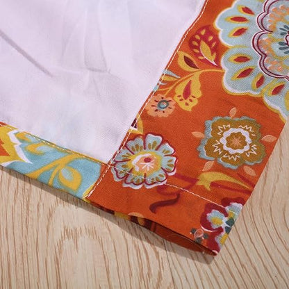 Greenland Home Astoria Paneles de Cortina, Conjunto de 4 Piezas, Forradas con ataduras, 160 cm de Largo, Naranja