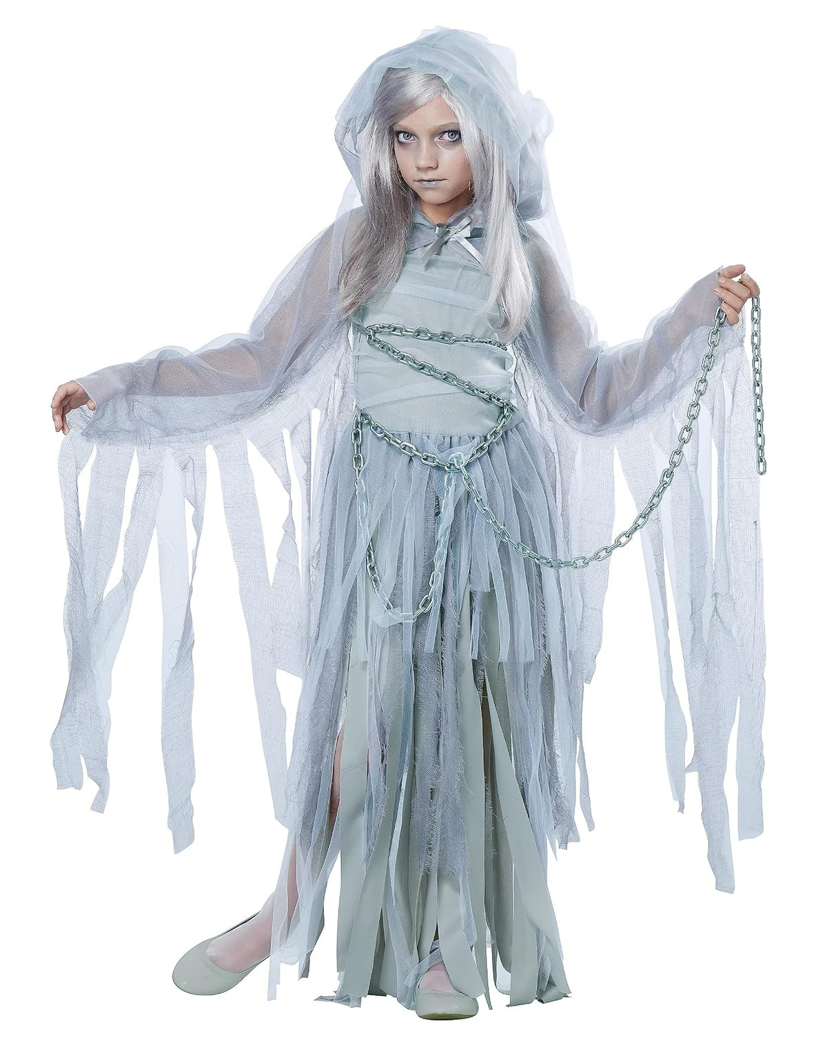 Disfraz de Belleza embrujada para niñas, Talla S (6-8) - Chica - Gris