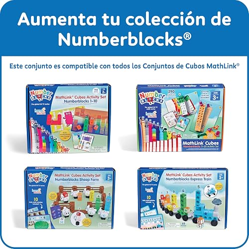 hand2mind Numberblocks Express Train MathLink Cubes Activity Set, Actividades de Aprendizaje Preescolar, Juguete de Tren, Bloques de Conteo, Juguetes Numéricos, Manipuladores Matemáticos