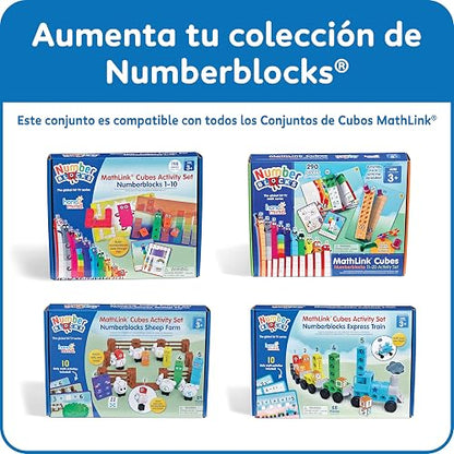 hand2mind Numberblocks Express Train MathLink Cubes Activity Set, Actividades de Aprendizaje Preescolar, Juguete de Tren, Bloques de Conteo, Juguetes Numéricos, Manipuladores Matemáticos
