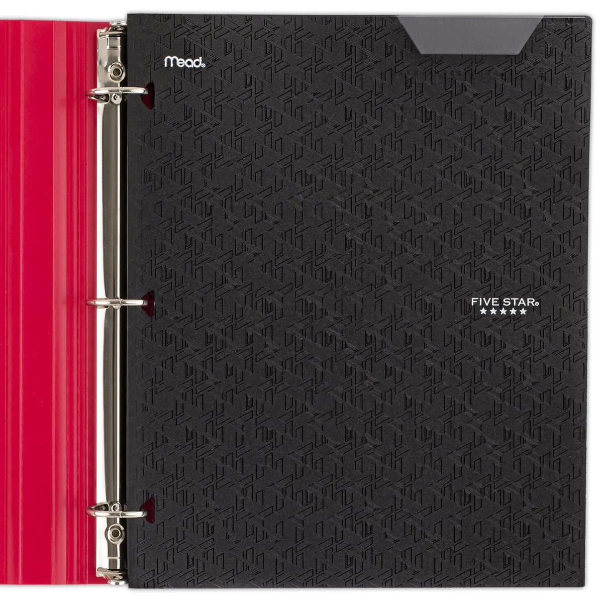 Five Star - Carpeta de 2 bolsillos, carpeta de plástico con pestañas permanentes, se adapta a carpetas de 3 anillas, soporta papel de 8-1/2 x 11 pulgadas, negro (333420G-ECM)