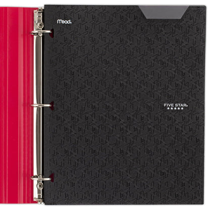 Five Star - Carpeta de 2 bolsillos, carpeta de plástico con pestañas permanentes, se adapta a carpetas de 3 anillas, soporta papel de 8-1/2 x 11 pulgadas, negro (333420G-ECM)