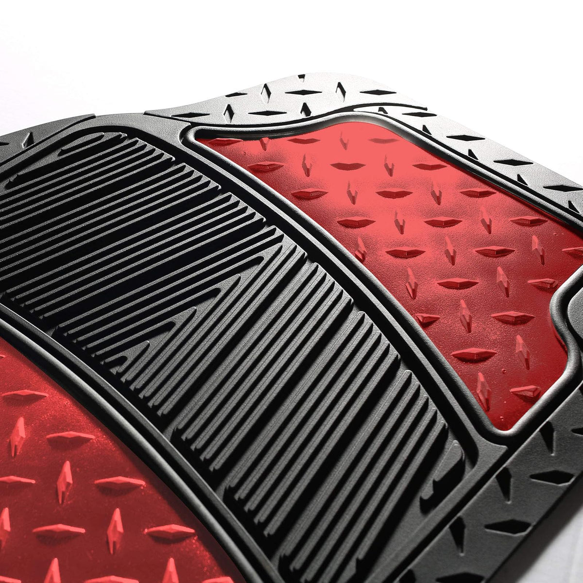 FH Group F11315RED - Alfombrillas de Goma para Todo Tipo de Clima, para Automóviles, Camiones y SUV, Ajuste Universal para Adaptarse al diseño