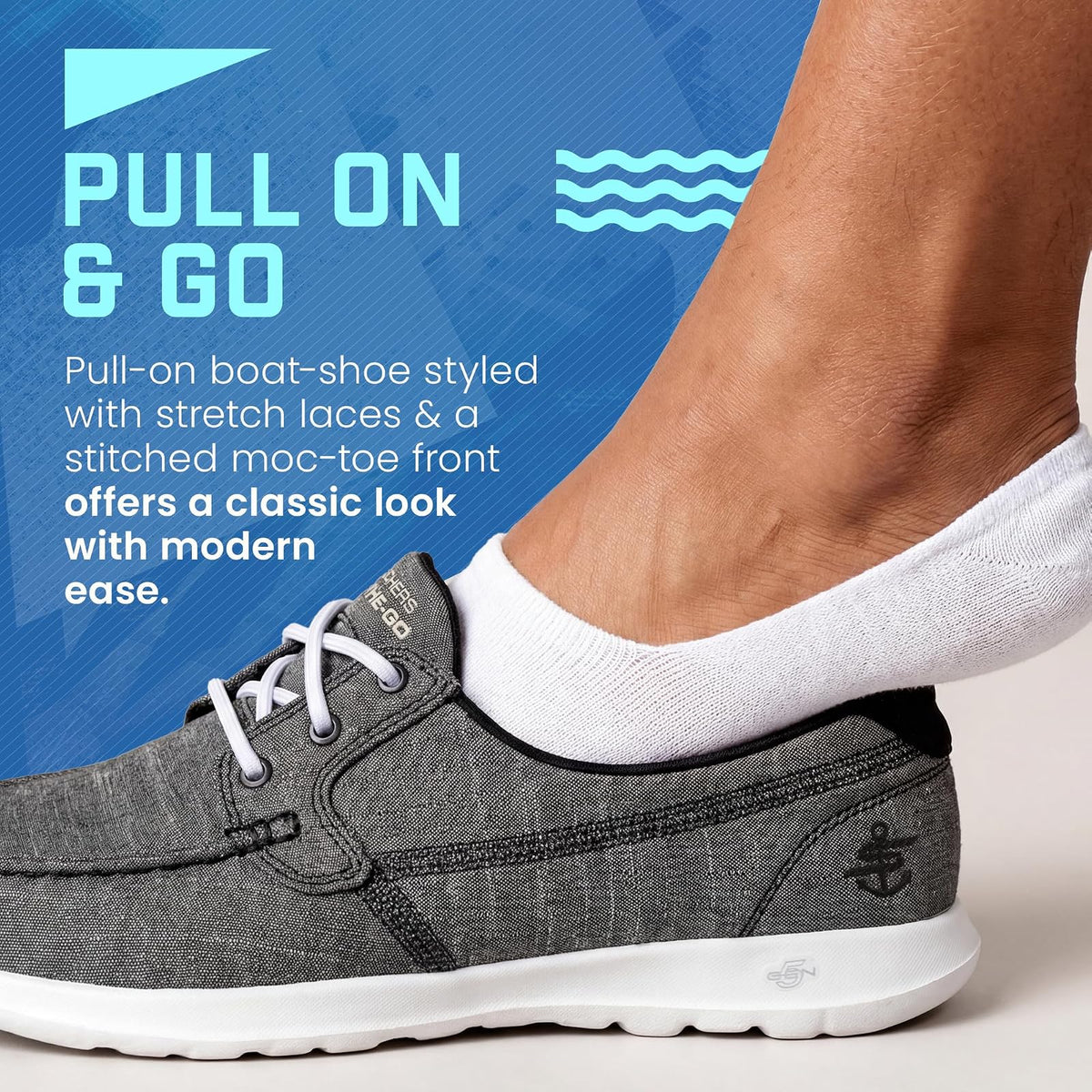 Skechers Go Walk Lite-15433 - Zapatos náuticos para Mujer