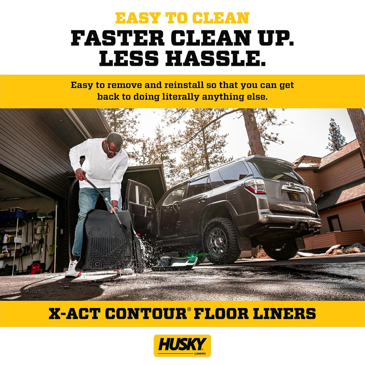 Husky Liners X-Act Contour - Alfombrillas para Piso | Se Adapta a Toyota Highlander 2014-2019 | Fila Delantera, 2 Piezas, Color Negro - 52311