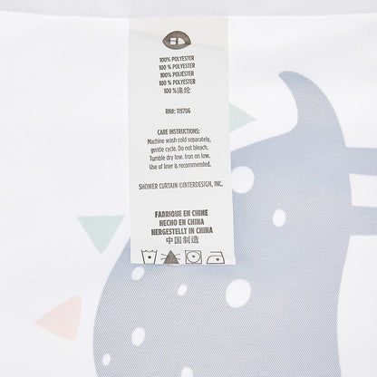 iDesign Fabric Dinosaur Water-Resistant Shower Curtain for Kids, Teenagers, College Dorm Bathrooms, Dino