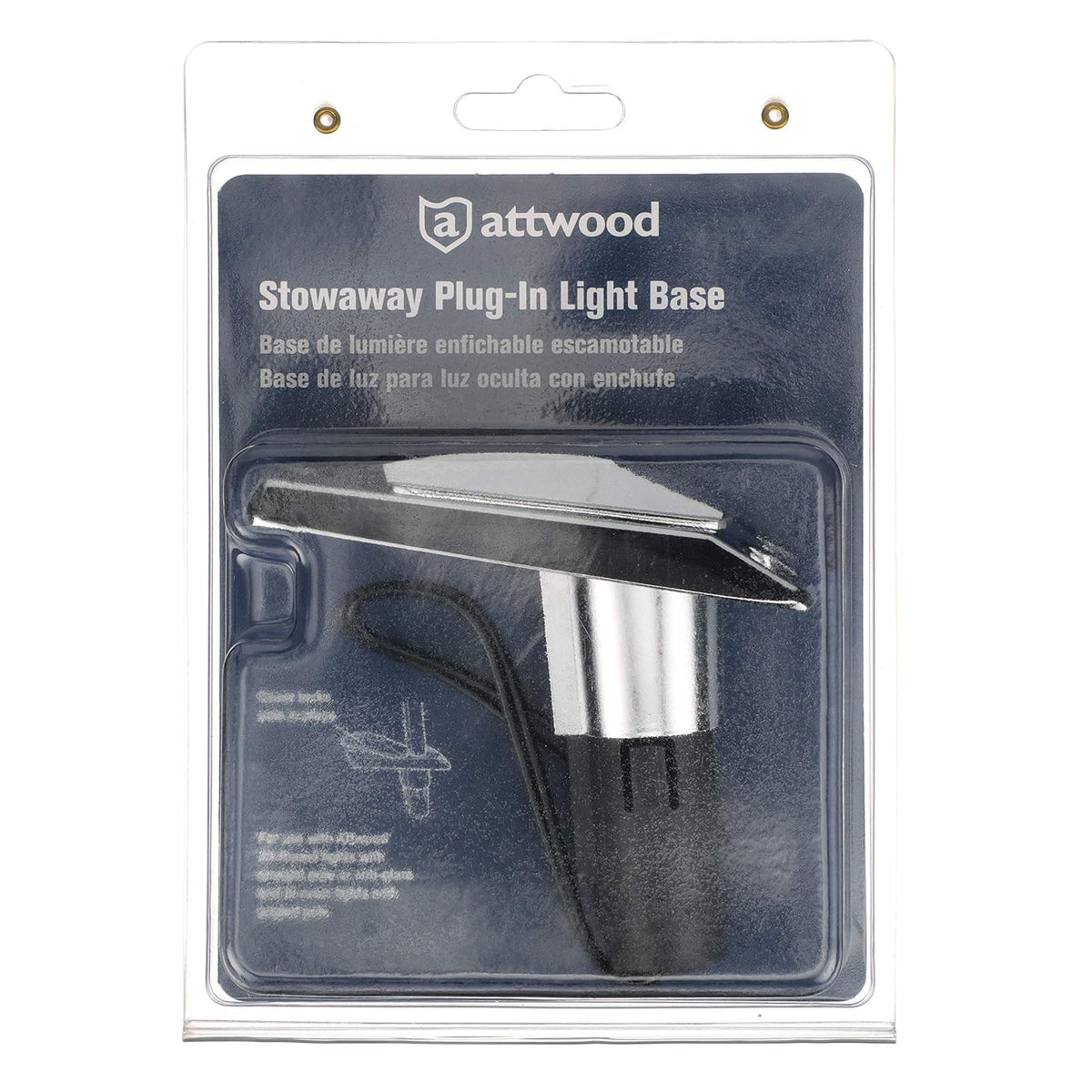 Attwood 911339-7 Base rectangular de 2 pines para poste de luz en ángulo de 12 grados, cubierta giratoria, acabado Zamak, 4 pulgadas x 1 5/8 pulgadas