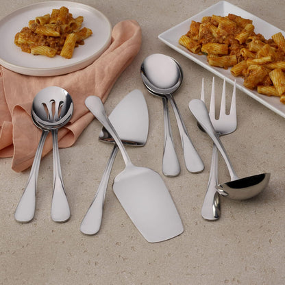 Gourmet Basics by Mikasa Kaylee Juego de utensilios para servir de acero inoxidable, 8 piezas