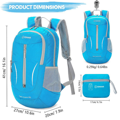 ZOMAKE Ultra Lightweight Packable Backpack 25L, Foldable Hiking Backpacks Water Resistant Small Folding Daypack for Travel